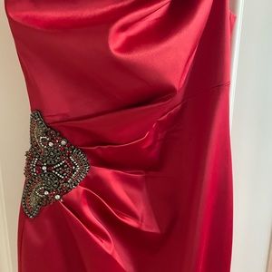 Red, one shoulder cocktail dress. Eliza J. Size 8. Like new/ perfect condition.